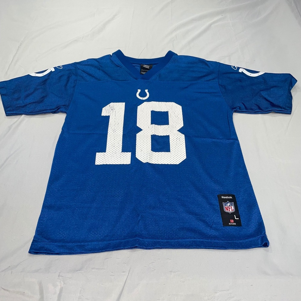 Reebok Peyton Manning Indianapolis Colts Jersey Youth Large 14-16 Blue NFL 18